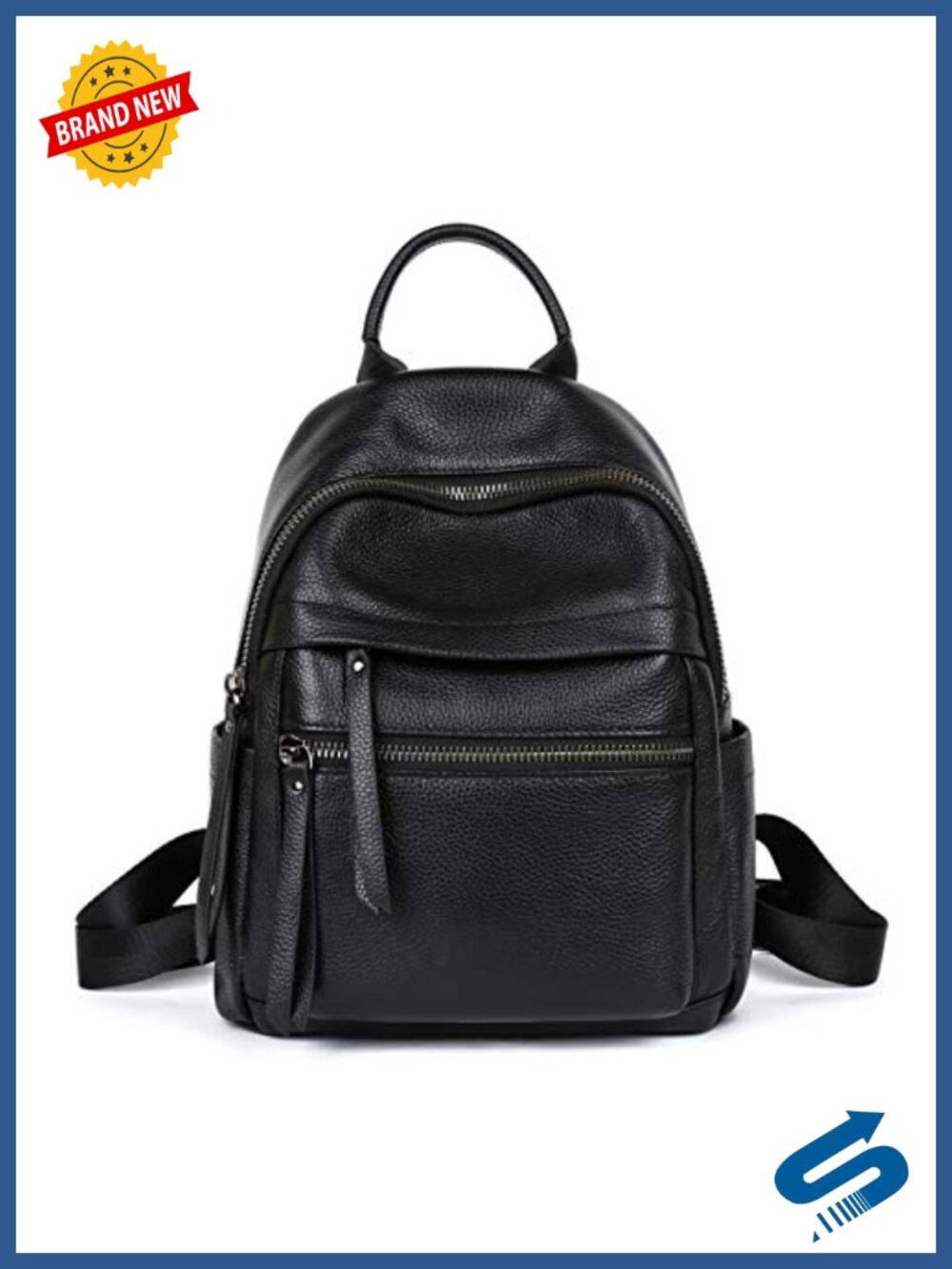 Genuine Leather Backpack Purse Multi-functional Elegant Daypack for Women